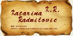 Katarina Radmilović vizit kartica